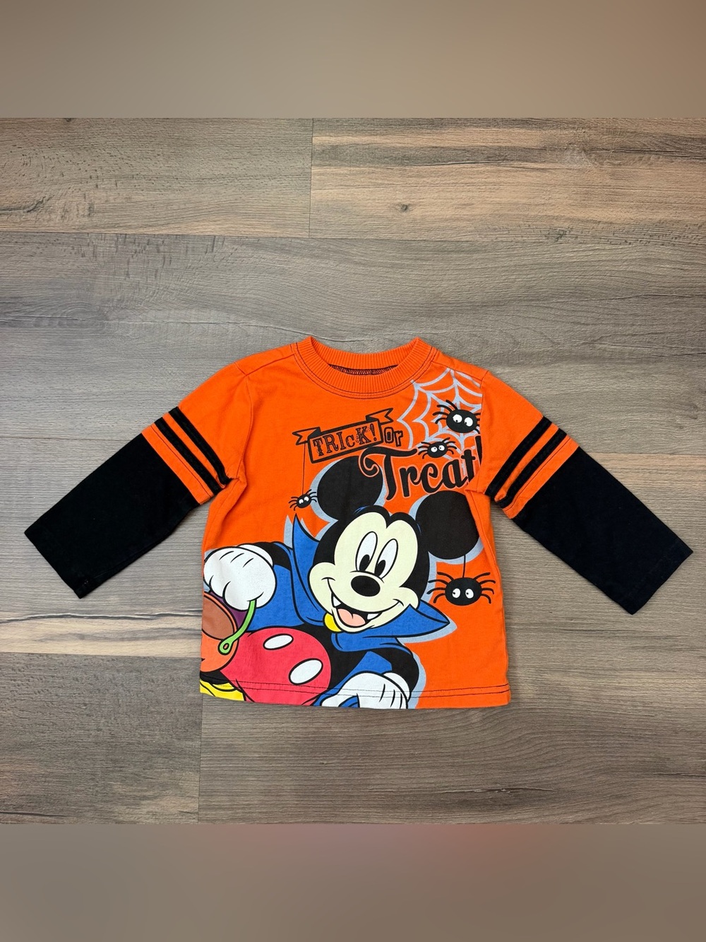 Disney Toddler Halloween Mickey Mouse Trick or Treat Long Sleeve Shirt Size 2T